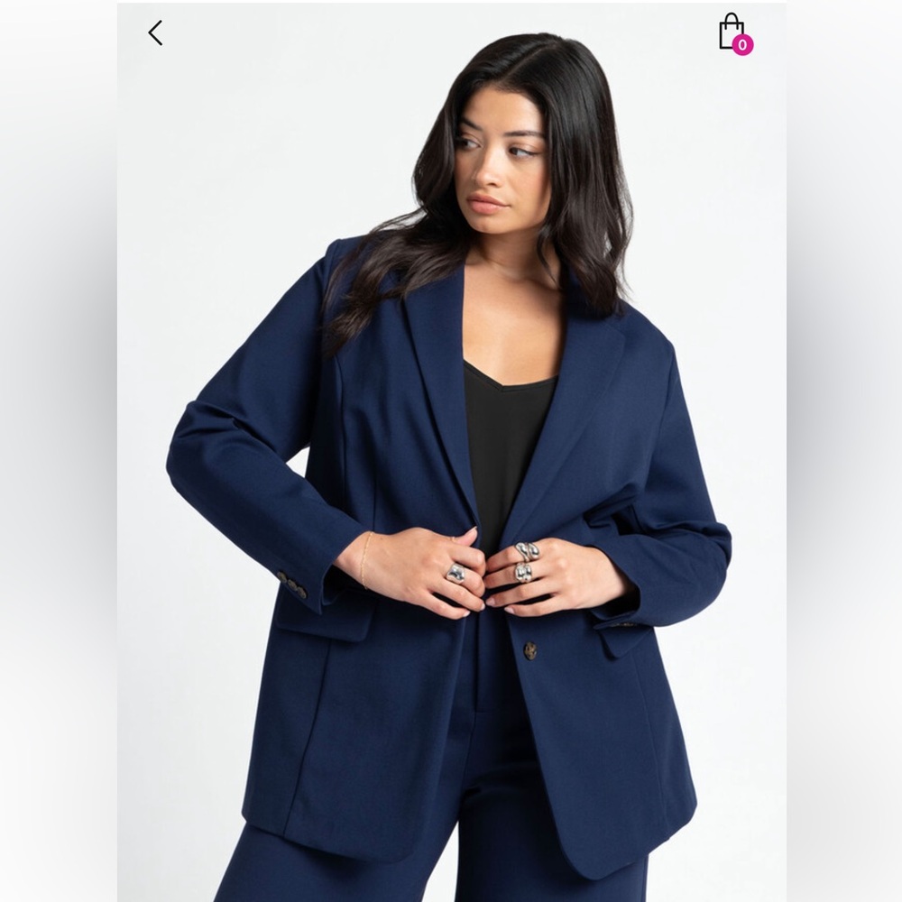 ELOQUII The Ultimate Stretch Long Two
Button Blazer
